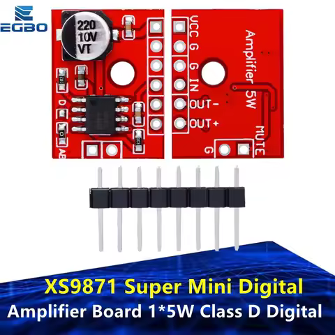 1-10PCS XS9871 Super Mini Digital Amplifier Board: 1×5W Class D (Efficient Class AB/D) – 2.5~5.5V Po
