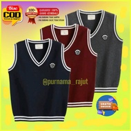 Rompi Rajut Sekolah TK PAUD SD SMP SMA DEWASA / Vest Anak / Seragam / Rompi Warna Hitam Maroon Hijau