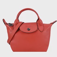 LONGCHAMP LE PLIAGE CUIR系列小羊皮兩用水餃包(迷你) 赤褐