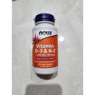 Now Foods Vitamin D3 K2 1000iu 120 Capsules