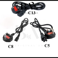 Bigbit Power Cord Cable 3 Pin 13A Fuse for Desktop PC Monitor Printer Power Supply Cable C5 C8 C13 U