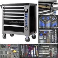 SB TOOLS 277Pcs Cabinet Tool Set With 3 Air Tools | Drawer Set | Automotive Mechanical Set | Trolley