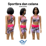 Women's sports bra and shorts, women's yoga aerobics sports bra set