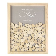 Personalised Wooden Drop Top Frame Wedding Guest Book Love