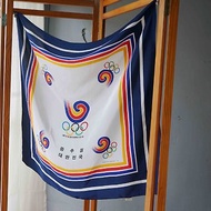 歐洲雜貨-1988年南韓漢城奧運紀念古董絲巾/領巾