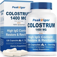 Organic Bovine Colostrum Capsules, 1400mg Colostrum Supplement Powder for Immune & Gut Support,, Hea