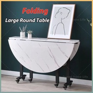Folding Dining Table Mobile round Household Dining Table Small Apartment Home /Living Room / Banquet