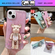 REALME 5 5s 5i 6i C39 Pro 9 Pro Plus 10 10 Pro Plus 5G glitter shining bear stand transparent soft c