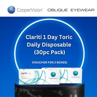 [Obliqueeyewear] COOPER VISION CLARITI TORIC DAILY (30PCS) 2 BOXES VOUCHER [REDEEM IN STORE]