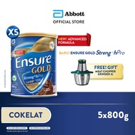 Ensure GOLD StrengthPro Cokelat 800g x5 – Nutrisi Dewasa Rendah Laktosa