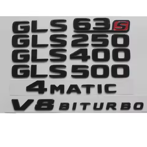 Gloss Black Letters Symbols GLS63 GLS63s GLS350 GLS350d GLS400d GLS400 GLS450 GLS500 GLS550 GLS650 G