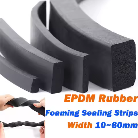 1Meter EPDM Rubber Foaming Sealing Strips Thickness 3mm~50mm Width 10mm~60mm Flat Square Strip EPDM 