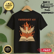 Fahrenheit 451 Shirt Literary Gift Dystopian Literature Graphic Tee - Book Lover Gift For Him Her - 