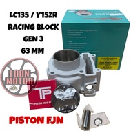 LC135/Y15ZR RACING BLOCK CERAMIC 63MM GEN 3 HI POWER RACING PISTON FJN