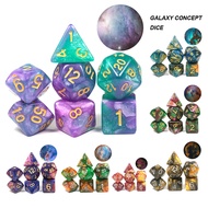 2021 New Style Universe Starry Sky 7 Dice DND Running Group Multi-Sided Board game Dice Swing Board 
