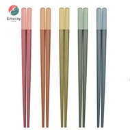 EMERAY 5 Pairs Chopsticks Reusable, Plastic Non-Slip Chopsticks, Easy To Use 9.5 Inch/24cm Durable M