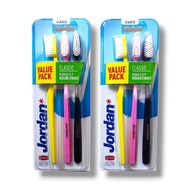 Jordan TOOTHBRUSH CLASSIC HARD PACK 3'S/SOFT PACK 3'S/HARD/SOFT TOOTHBRUSH 3PCS