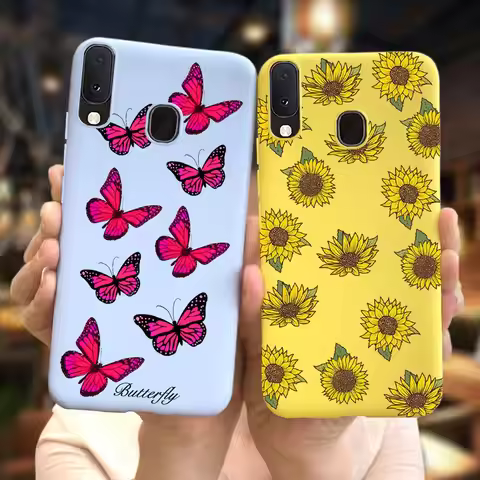 Colorful Flower Case For Samsung Galaxy A20 A20S A20E Cases Silicone Back Cover Soft Fundas For Sams