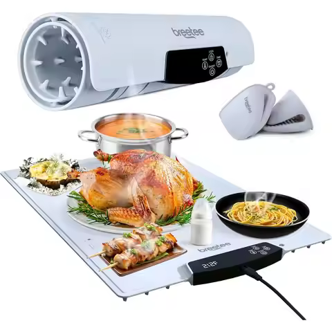 Electric Food Warming Mat - Silicone Heating Mat with 9 Temp Levels - Portable Roll Up Warming Mat f