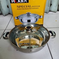 Shabu pan with 2 compartments Shabu Shabu pan/ Suki pan 28cm 28cm Glass Lid Divided pan/