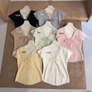 497 HYK SHOP🇲🇾 short sleeve knit shirt for women knitted top Korean styles t-shirt perempuan