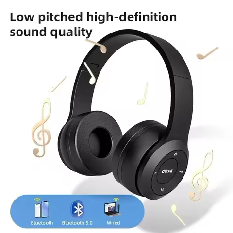 Stereo P47 Headset 5.0 Bluetooth Headset Folding Series Wireless Sports Game Headset for HuaWei Xiao
