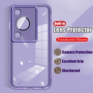 For Huawei Nova Y72S GFY-LX1 Phone Case with Pre-installed Lens Protector Semi Clear Anti-yellowing 