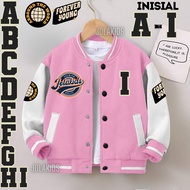 JolaKids Jaket Varsity Baseball Anak Inisial A B C D E F G H I Laki Laki Perempuan Umur 2 - 12 Tahun