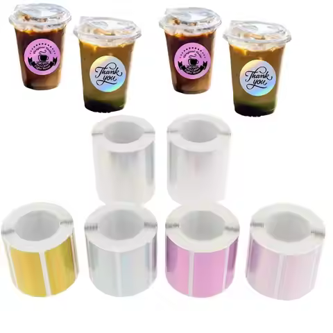 1 Roll Laser-color Silver/Matte Silver Labels Thermal Transfer Printing Paper Round Square Sticker F