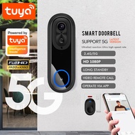 NEW tuya 5G Video Doorbell WiFi Wireless Outdoor Door Bell Camera 1080P Video Door bell Punch free installation