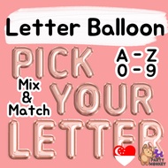 [SG Instock] Rose Gold Letter Balloon Alphabet Balloons Number Balloon Party Decoration Wedding Prop