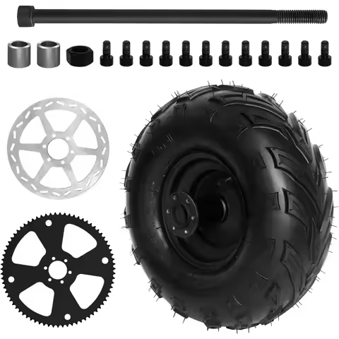 145/70-6 Mini Bike Rear Wheel Tire Assembly V-Tread 6 Inch Rim for Go Kart ATV UTV CT100 Golf Cart L