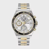 RHYTHM 麗聲 炫渦造型閃耀時尚雙眼不鏽鋼手錶-小錶款S1405 高貴金
