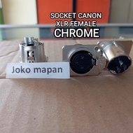 CANON BODY SOCKET XLR FEMALE IRON 3 PIN CHROME IRON BODY