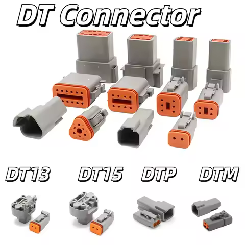 5/10/100 Sets DT Connector DT06-2S/DT04-2P 2P 3P 4P 6P 8P 12P Waterproof Electrical Plug for Car Mot