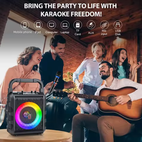 Jyx T18 High Power Karaoke Bluetooth Speaker Music Rhythm Light 360 Degree Stereo Surround Wireless 