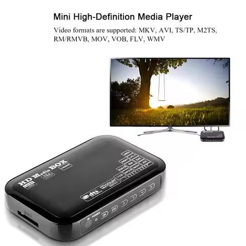 Full HD Mini Box Media Player 1080P Media Player Box Support USB MMC RMVB MP3 AVI MKV Media Player B