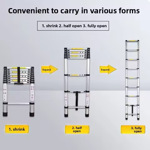 Manufacturer customizes single-sided aluminum alloy telescopic ladder aluminum alloy single-sided fo