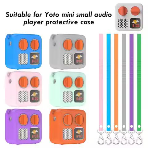 Silicone Protective Case for Yoto Mini Audio Player With Lanyard Card Slot Dustproof Shockproof Port