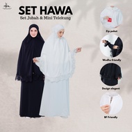 Hanna Mirae Set Umrah Haji HAWA Jubah + Mini Telekung Hidden Pocket Sejuk Lembut Selesa Hadiah Canti