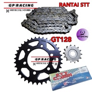 428 SPROCKET GT128 SIAP RANTAI STT SPROCKET DEPAN BELAKANG GT128 "GP RACING"