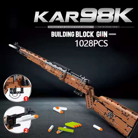 1028PCS Kar98K Building Block Model Can Shoot Heavy Sniper Rifle Assemble Bricks WW2 Weapons Series 