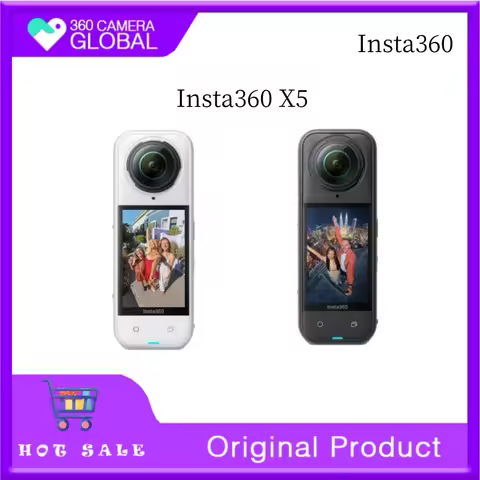 Insta360 X5 - Waterproof 8K 360° Action Camera, Leading Low Light, 3-Hour,Triple AI Chip Design Batt