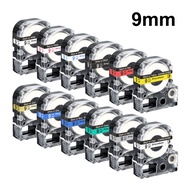 5 Packs 9MM Black on White Compatible Epson Label Tape SS9KW/LC-3WBN SC9RW SC9YW ST9KW for Epson Pri