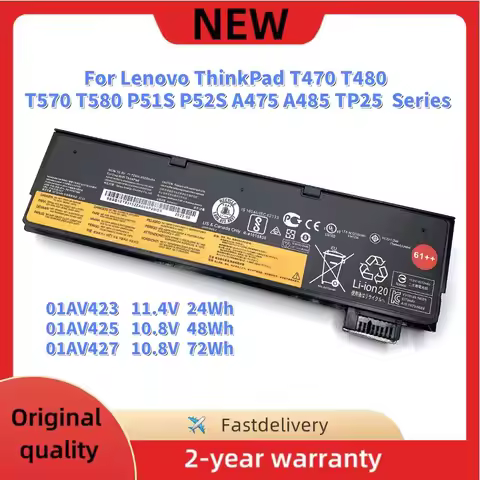 01AV427 01AV423 01AV424 01AV425 Laptop Battery For Lenovo ThinkPad T470 T480 T570 T580 P51S P52S SB1