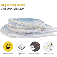 ไฟ LED SMD 2835แถบไฟ LED ปลั๊ก EU กันน้ำ220V 120ต่อเมตร (มีกาวด้านหลัง)