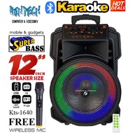 12 INCH KTS-1640 BLUETOOTH TROLLEY SPEAKER KARAOKE SYSTEM