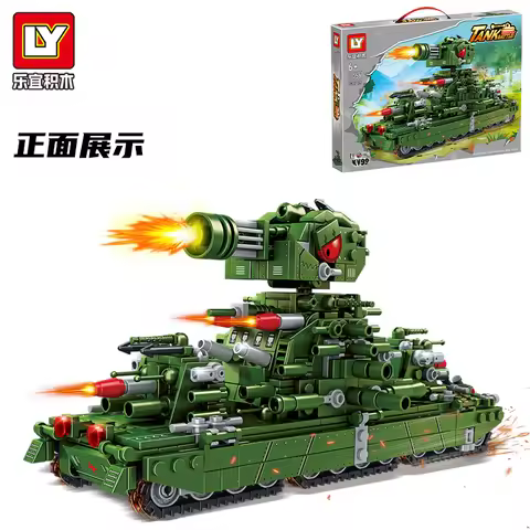 MOC War Games World of Tanks Building Blocks WW2 Military Army Tank KV44 KV99 Tank Model Rotating Tu