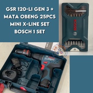 (BUNDLE) BOR BATERAI BOSCH 12 V GSR 120-Li + MATA BOR