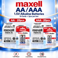 [ MAXELL ] (Sold By Box) AA / AAA 1.5V Alkaline Battery | 20pcs Per Box | Long-Lasting Power